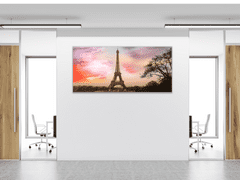 Glasdekor Obraz na skle Eiffelova věž v západu slunce - Rozměry-obdélník: 30 x 60 cm