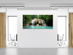 Glasdekor Obraz skleněný vodopád u řeky - Rozměry-obdélník: 60 x 70 cm