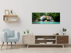 Glasdekor Obraz skleněný vodopád u řeky - Rozměry-obdélník: 60 x 70 cm