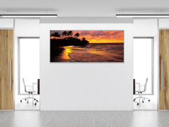Glasdekor Obraz skleněný tropické moře v západu slunce - Rozměry-obdélník: 100 x 150 cm