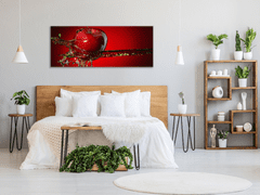 Glasdekor Obraz na stěnu červené jablko ve vodě - Rozměry-obdélník: 52 x 60 cm