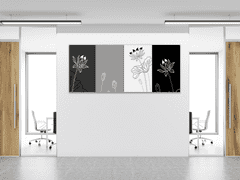 Glasdekor Obraz skleněný černo bílý šedý abstrakt - Rozměry-obdélník: 50 x 70 cm