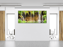 Glasdekor Obraz skleněný vodopád v lese - Rozměry-obdélník: 80 x 100 cm