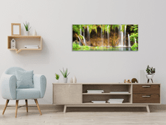 Glasdekor Obraz skleněný vodopád v lese - Rozměry-obdélník: 80 x 100 cm