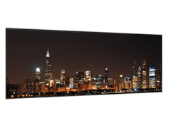 Glasdekor Obraz skleněný noční město Chicago - Rozměry-obdélník: 65 x 90 cm