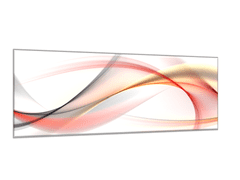 Glasdekor Obraz skleněný světlá červeno žlutá vlna - Rozměry-obdélník: 65 x 110 cm