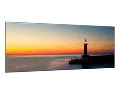 Glasdekor Obraz do ložnice maják v západu slunce - Rozměry-obdélník: 40 x 60 cm