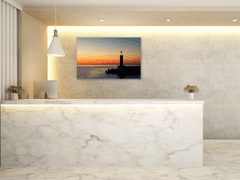 Glasdekor Obraz do ložnice maják v západu slunce - Rozměry-obdélník: 40 x 60 cm