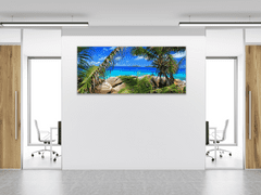 Glasdekor Obraz skleněný tropické moře a palmy - Rozměry-obdélník: 70 x 80 cm