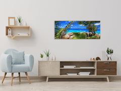 Glasdekor Obraz skleněný tropické moře a palmy - Rozměry-obdélník: 70 x 80 cm