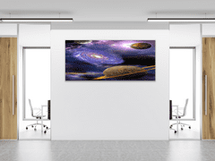 Glasdekor Obraz skleněný galaxie a planety - Rozměry-obdélník: 65 x 90 cm