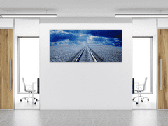 Glasdekor Obraz skleněný železnice v noci - Rozměry-obdélník: 70 x 80 cm