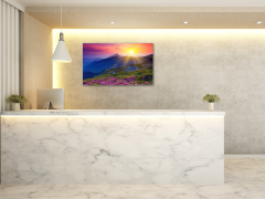 Glasdekor Obraz skleněný rozkvetla horská louka - Rozměry-obdélník: 60 x 70 cm