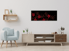 Glasdekor Obraz skleněný abstraktní červený květ s lístky - Rozměry-obdélník: 40 x 100 cm