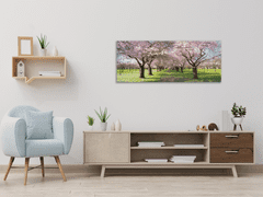 Glasdekor Obraz skleněný sad rozkvetlých stromů - Rozměry-obdélník: 50 x 100 cm