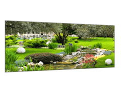 Glasdekor Obraz skleněný zahrada asijského stylu - Rozměry-obdélník: 60 x 80 cm