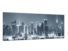 Glasdekor Obraz skleněný noční New York Manhattan - Rozměry-obdélník: 80 x 100 cm