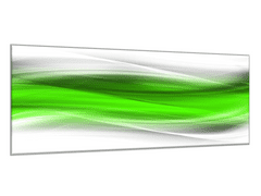 Glasdekor Obraz skleněný zeleno bílá šedá vlna - Rozměry-obdélník: 60 x 90 cm