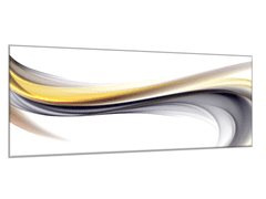 Glasdekor Obraz skleněný žluto šedá vlna - Rozměry-obdélník: 40 x 100 cm