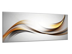 Glasdekor Obraz skleněný žlutá vlna šedý podklad - Rozměry-obdélník: 70 x 80 cm