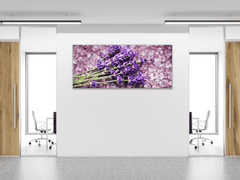 Glasdekor Obraz do ložnice levandulová sůl a květ - Rozměry-obdélník: 70 x 80 cm