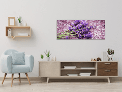 Glasdekor Obraz do ložnice levandulová sůl a květ - Rozměry-obdélník: 70 x 80 cm