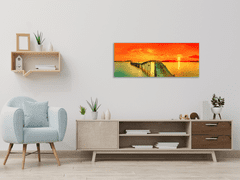 Glasdekor Obraz skleněný západ slunce nad mořem - Rozměry-obdélník: 30 x 60 cm