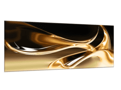 Glasdekor Obraz skleněný zlatá vlna na hnědém - Rozměry-obdélník: 70 x 90 cm