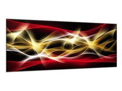 Glasdekor Obraz skleněný zlato červená abstraktní vlna - Rozměry-obdélník: 65 x 110 cm