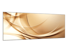 Glasdekor Obraz skleněný zlato béžový abstrakt vlna - Rozměry-obdélník: 52 x 60 cm