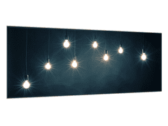 Glasdekor Obraz skleněný svítící žárovky temné pozadí - Rozměry-obdélník: 60 x 120 cm
