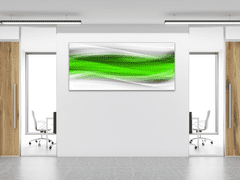 Glasdekor Obraz skleněný zeleno bílá šedá vlna - Rozměry-obdélník: 60 x 90 cm