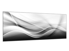Glasdekor Obraz skleněný černobílá abstraktní vlna - Rozměry-obdélník: 55 x 90 cm