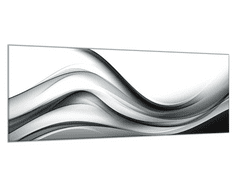 Glasdekor Obraz skleněný abstrakt jemně černobílá vlna - Rozměry-obdélník: 65 x 110 cm