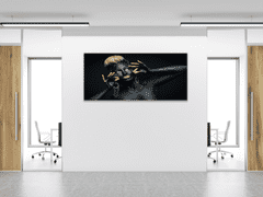 Glasdekor Obraz skleněný žena v černém se zlatým - Rozměry-obdélník: 60 x 70 cm