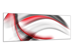 Glasdekor Obraz skleněný abstrakt červeno černá vlna - Rozměry-obdélník: 30 x 60 cm