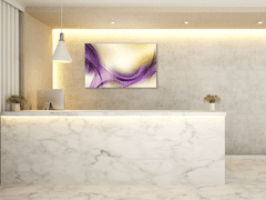 Glasdekor Obraz skleněný abstrakt vlna fialovo zlatá - Rozměry-obdélník: 65 x 90 cm
