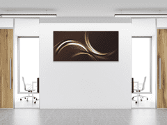 Glasdekor Obraz skleněný abstraktní čokoládově hnědá vlna - Rozměry-obdélník: 70 x 90 cm