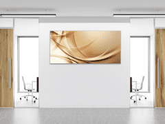 Glasdekor Obraz skleněný zlato béžový abstrakt vlna - Rozměry-obdélník: 52 x 60 cm