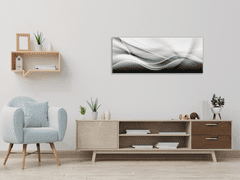 Glasdekor Obraz skleněný černobílá abstraktní vlna - Rozměry-obdélník: 55 x 90 cm