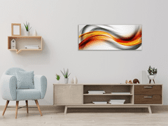 Glasdekor Obraz skleněný abstrakt sytě šedo oranžová vlna - Rozměry-obdélník: 60 x 90 cm