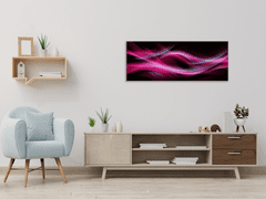 Glasdekor Obraz skleněný abstrakt fialova vlna na černém pozadí - Rozměry-obdélník: 65 x 90 cm