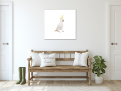 Glasdekor Obraz skleněný papoušek kakadu - Rozměry-čtverec: 80 x 80 cm
