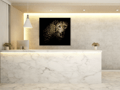 Glasdekor Obraz skleněný šelma portrét leoparda - Rozměry-čtverec: 70 x 70 cm