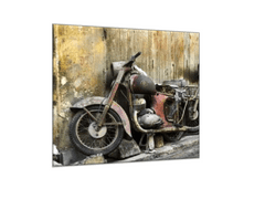 Glasdekor Skleněný obraz stará motorka ČZ veterán - Rozměry-čtverec: 50 x 50 cm