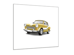 Glasdekor Skleněný obraz auto zelený Trabant - Rozměry-čtverec: 40 x 40 cm