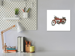 Glasdekor Skleněný obraz stará červená motorka veterán - Rozměry-čtverec: 40 x 40 cm
