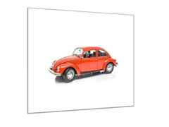 Glasdekor Skleněný obraz červené auto brouk - Rozměry-čtverec: 100 x 100 cm