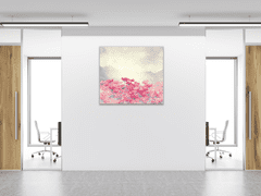 Glasdekor Obraz skleněný čtvercový malovaná louka vlčí máky - Rozměry-čtverec: 65 x 65 cm