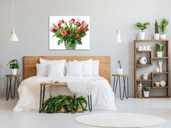 Glasdekor Obraz skleněný čtvercový kytice růží a tulipánů - Rozměry-čtverec: 70 x 70 cm